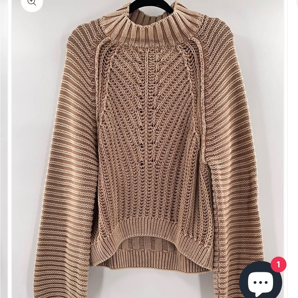 Free People chunky rib sweetheart knit sweater